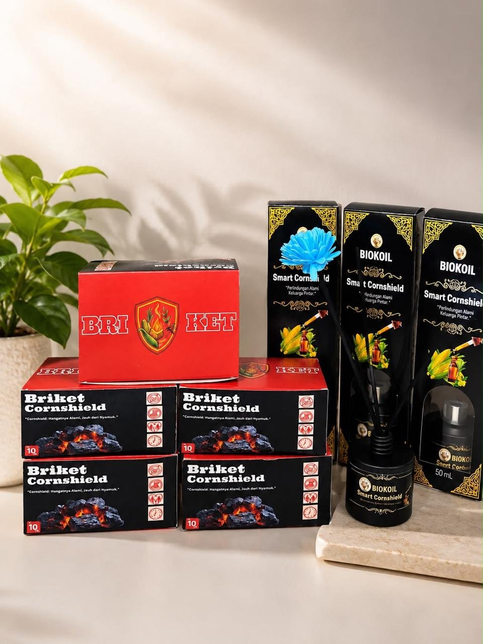 Briket Cornshield dan Biokoil Smart Cornshield